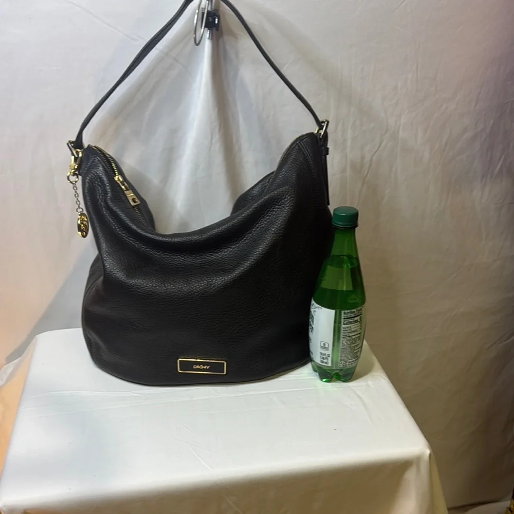 DKNY Black Leather Hobo Bag